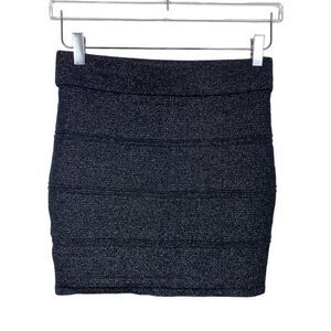 WOW Couture M black mini skirt with silver shimmer stretchy